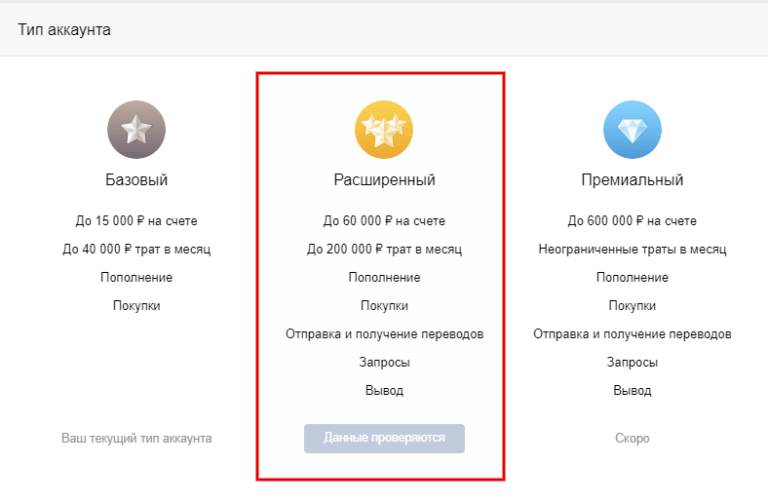 Как настроить расширенный аккаунт в VK Pay